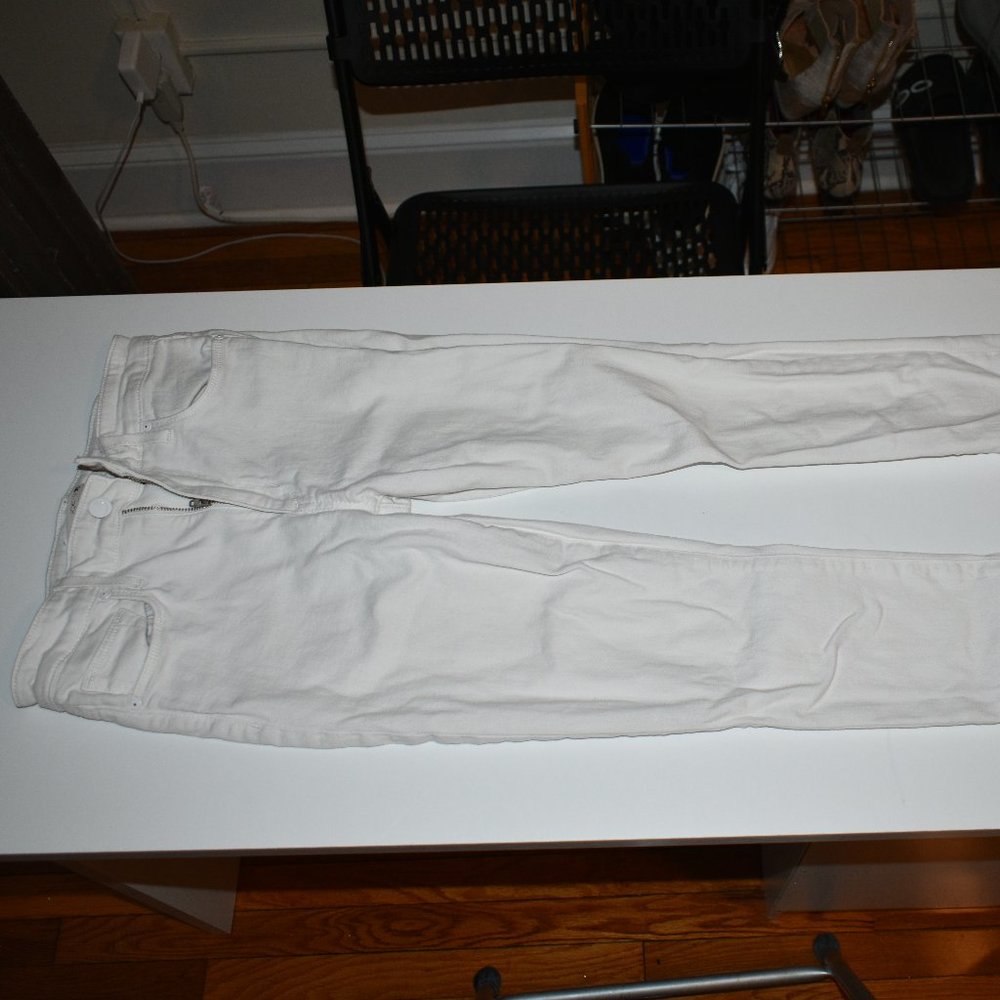 High Rise White Jeans